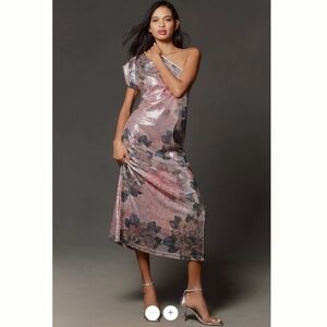 NWT Anthropologie Porridge One-Shoulder Floral Sequin Maxi Dress